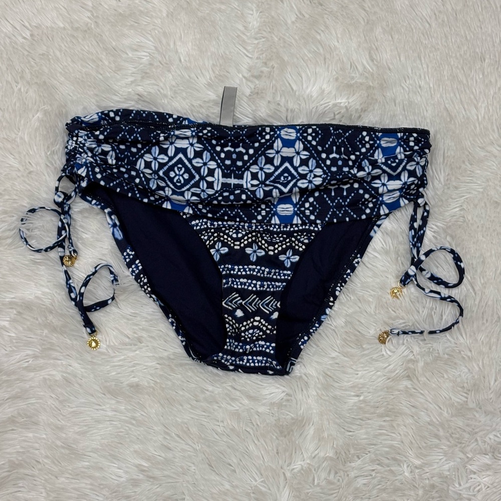 Tommy Bahama Navy and White Floral Bikini Bottom